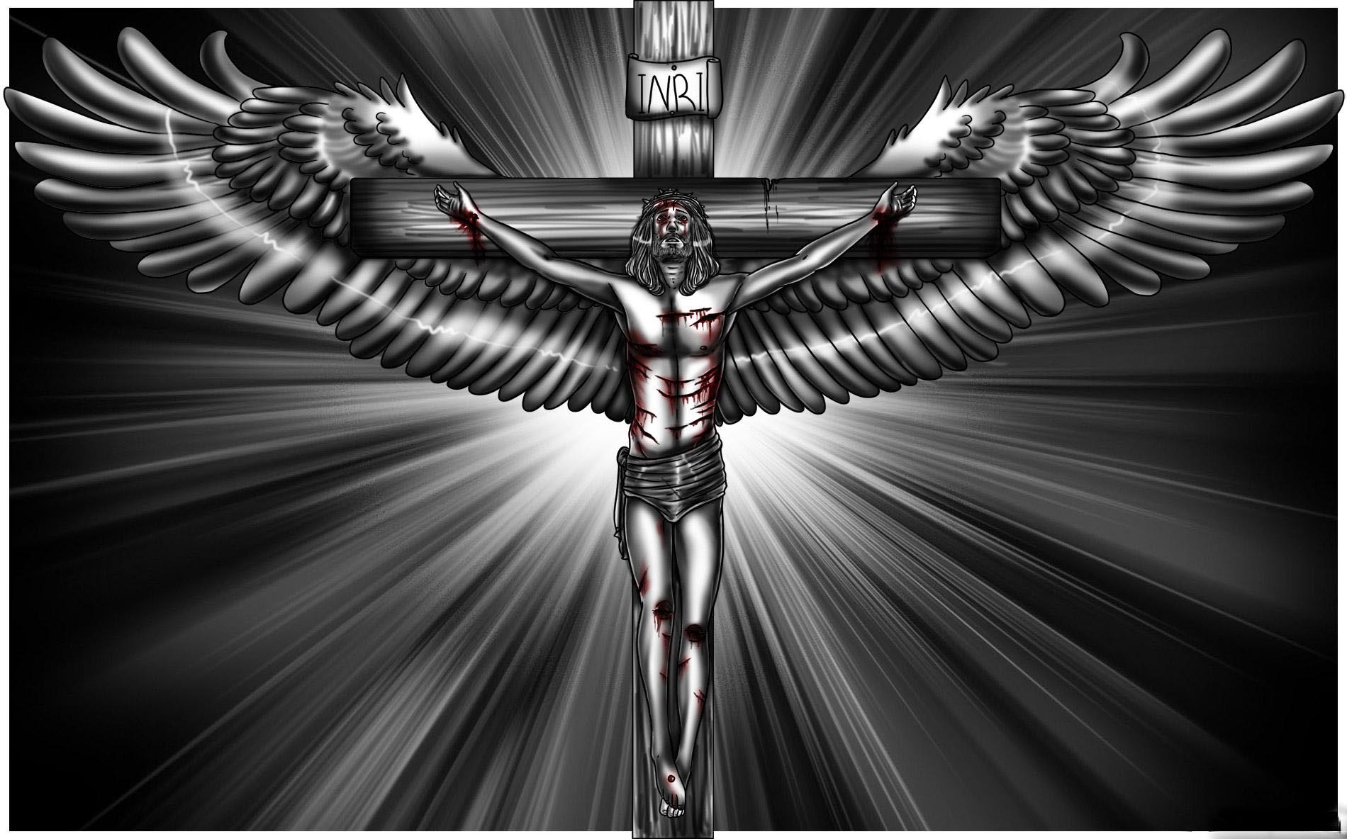 Jesus Cross Wallpapers Wallpaper 1900×1184 - Jesus On The Cross With Wings , HD Wallpaper & Backgrounds