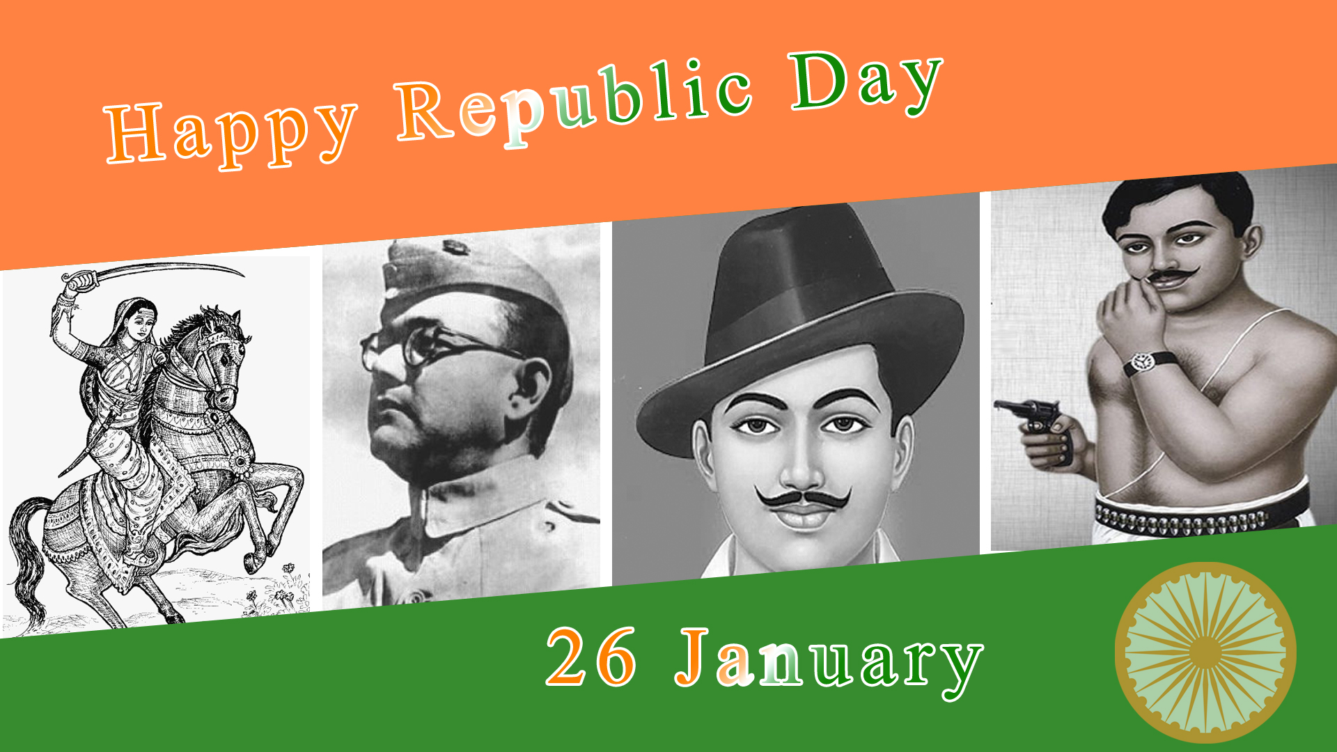 Happy Republic Day Bhagat Singh Happy Republic Day - Republic Day Images With Bhagat Singh , HD Wallpaper & Backgrounds