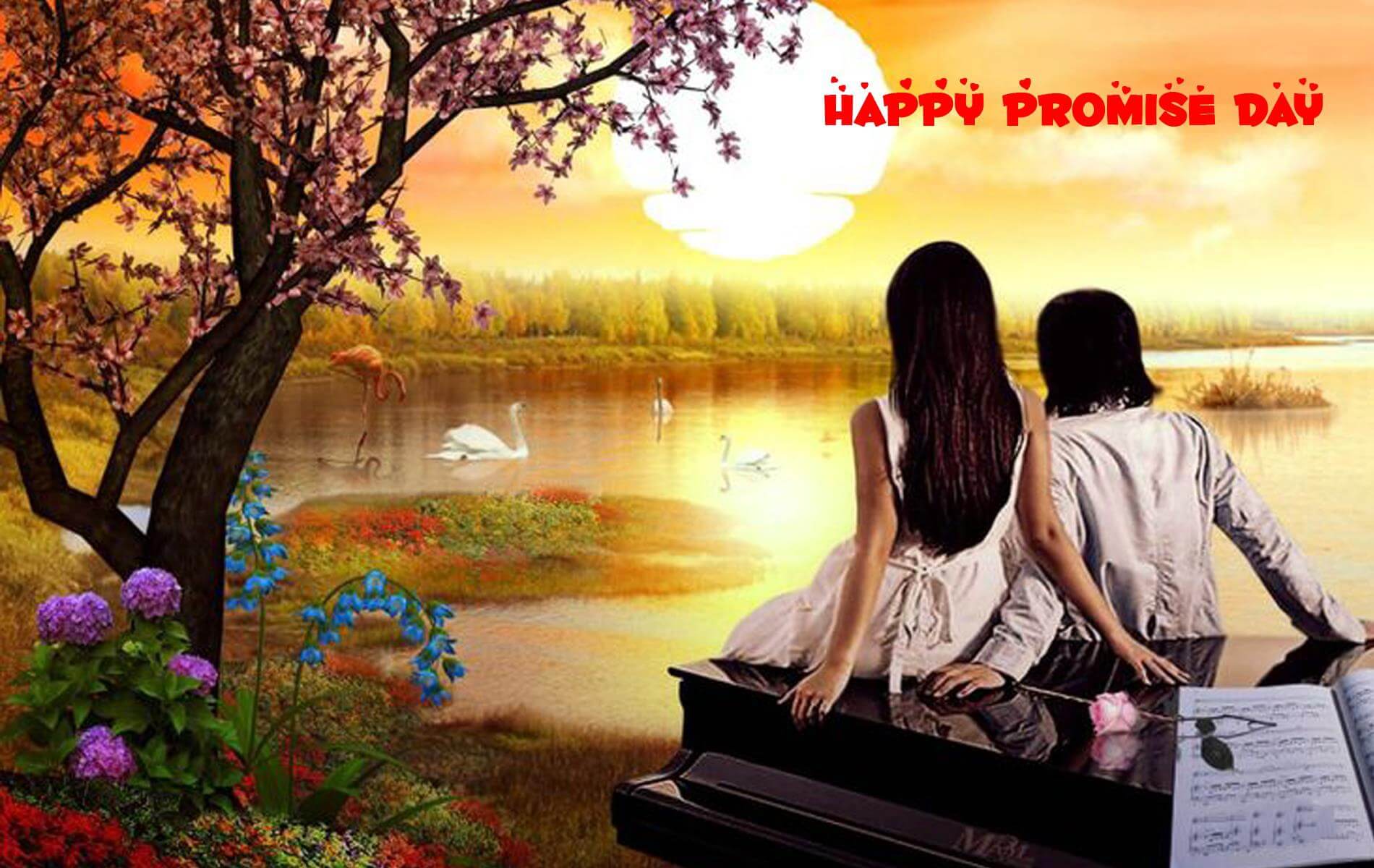 Happy Promise Day Wishes Love Valentine Nature Couples - Happy Promise Day Photo Download , HD Wallpaper & Backgrounds