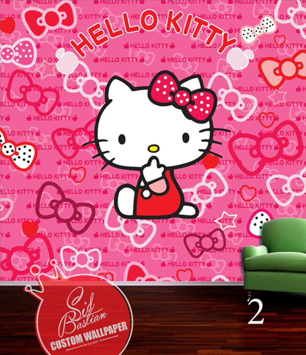 Jual Wallpaper Dinding Custom Tema Hello Kitty Di Lapak - Hello Kitty , HD Wallpaper & Backgrounds