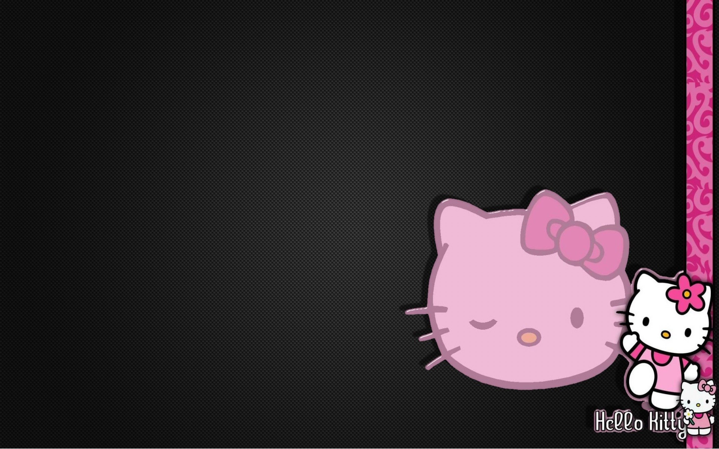 Hello Kitty Pink And Black Love Wallpaper Desktop Background , HD Wallpaper & Backgrounds