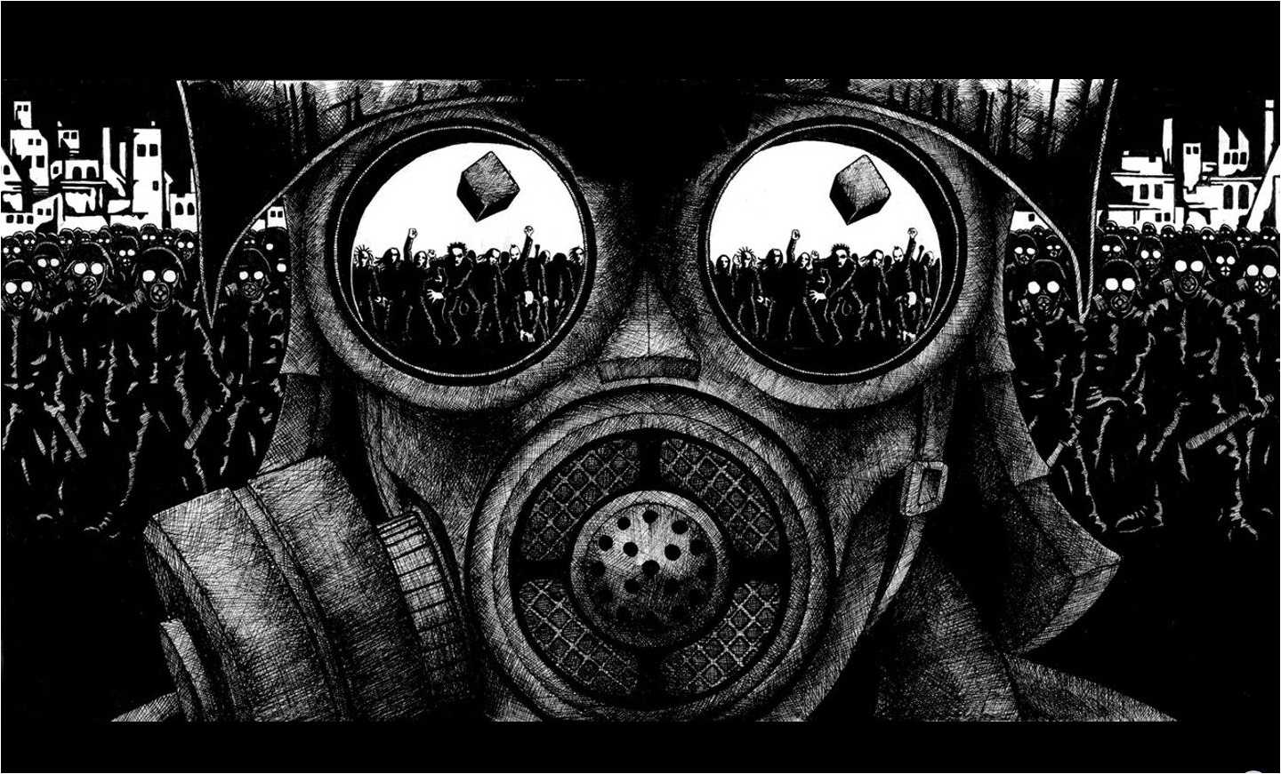 #63628886 Gas Mask Wallpaper For Pc, Mobile - Monochrome , HD Wallpaper & Backgrounds