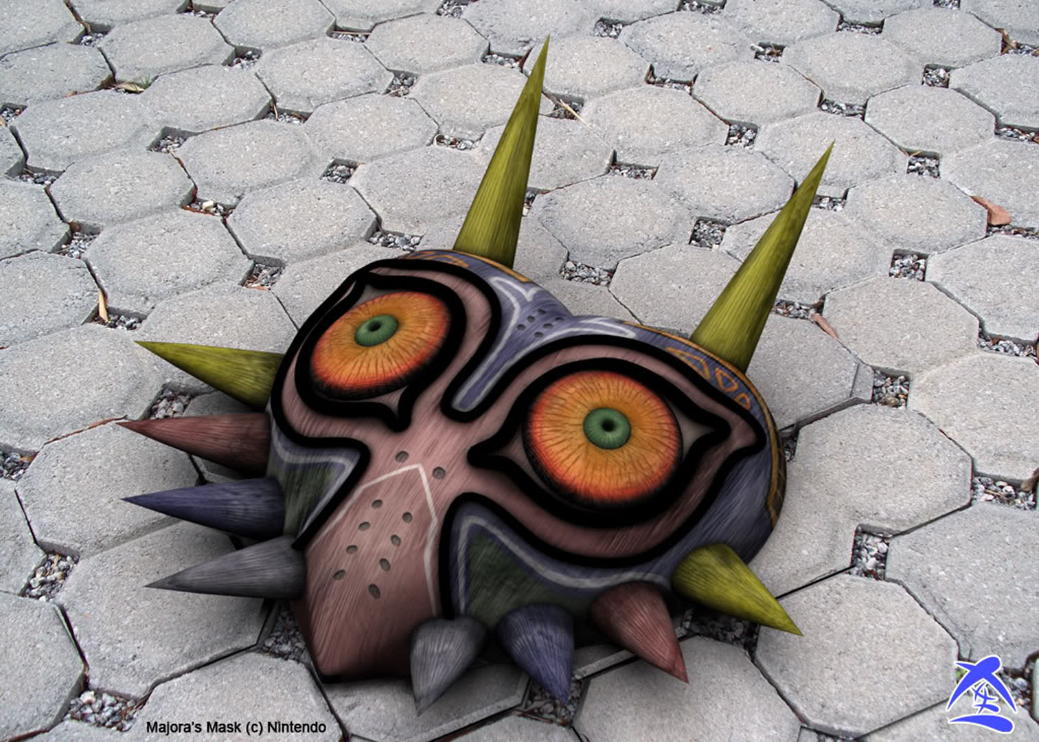 Majoras Mask On The Floor - Majoras Mask Real Mask , HD Wallpaper & Backgrounds