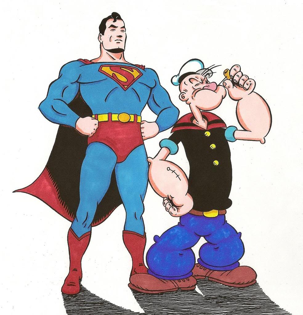 Popeye And Superman - Popeye The Sailor Superman , HD Wallpaper & Backgrounds
