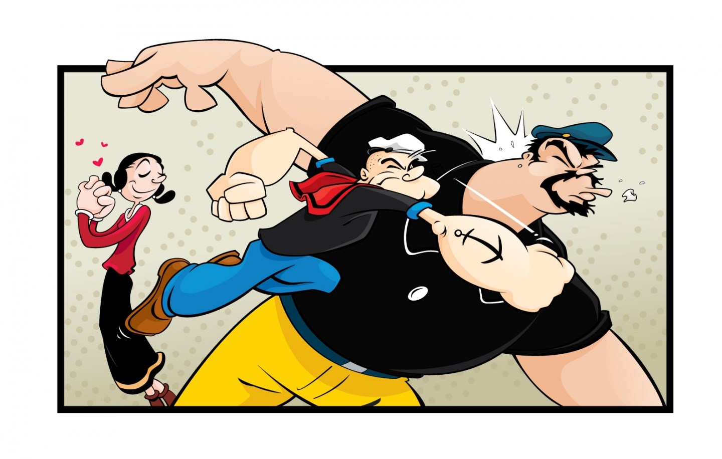 Popeye And Bluto Fighting , HD Wallpaper & Backgrounds