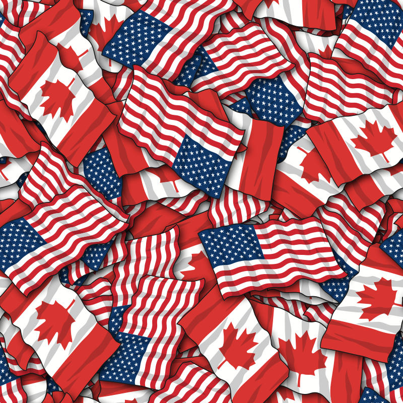 Canadian American Friendship Flag Background Pattern - Canada And Usa Background , HD Wallpaper & Backgrounds