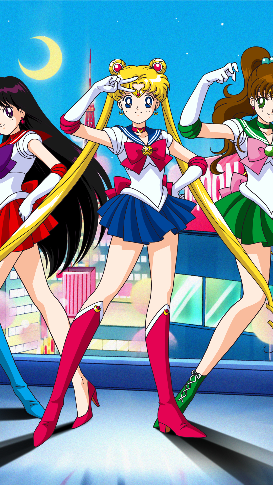 Anime / Sailor Moon Mobile Wallpaper - Sailor Moon Girls , HD Wallpaper & Backgrounds