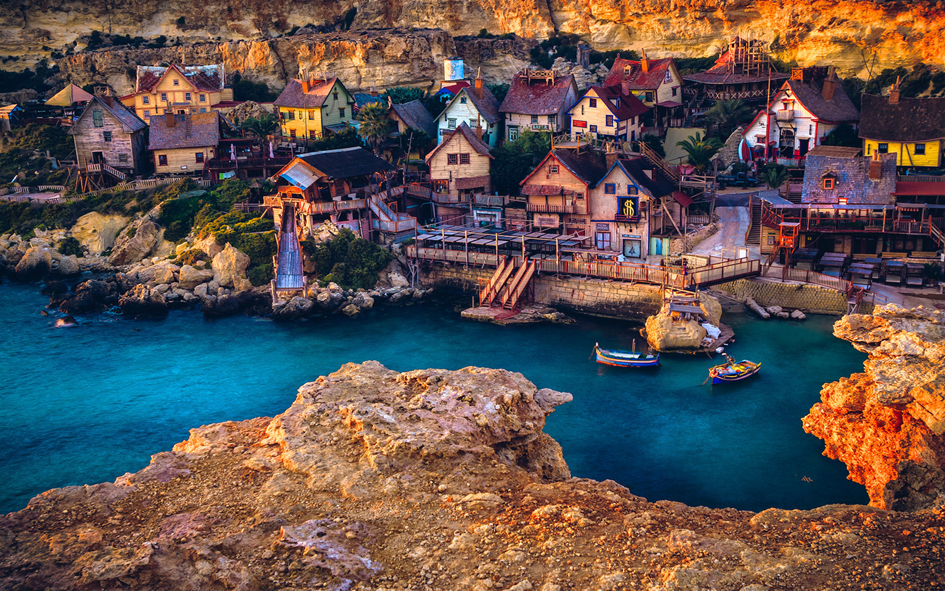 Popeye, Bay, Sea, Coast, Village, Malta, Europe - Popeye Village , HD Wallpaper & Backgrounds