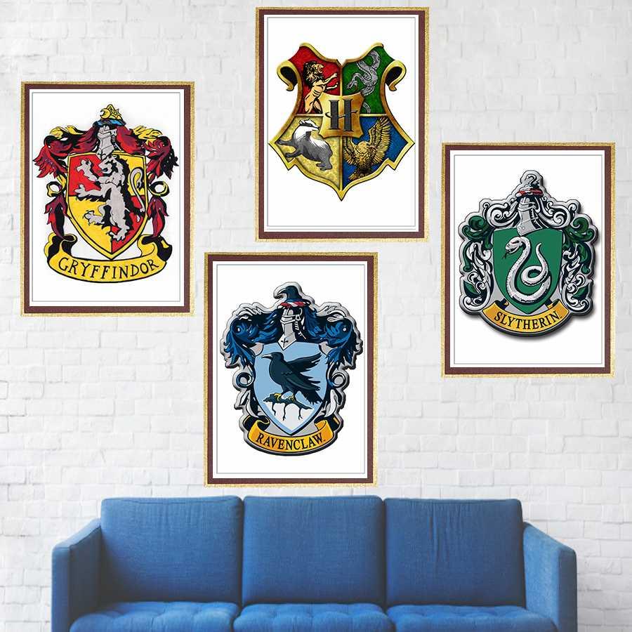 2019 Wall Stickers Poster 4 Magic College Wallpaper - Diamond Painting Harry Potter , HD Wallpaper & Backgrounds