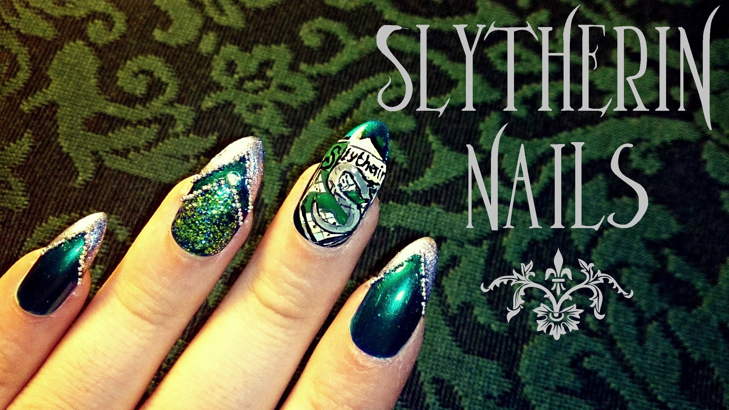 Slytherin Wallpaper Download Free Stunning Wallpapers - Harry Potter Slytherin Nails , HD Wallpaper & Backgrounds