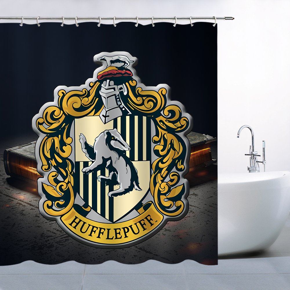 Harry Potter Shower Curtains Hufflepuff Magic School - Harry Potter Hufflepuff Banner , HD Wallpaper & Backgrounds