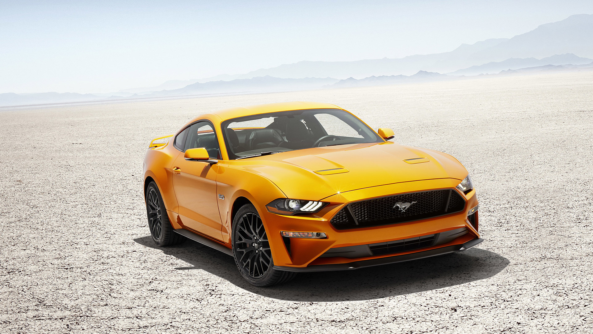 Ford Mustang S550 Wallpapers Free - Ford Mustang 2018 Orange , HD Wallpaper & Backgrounds