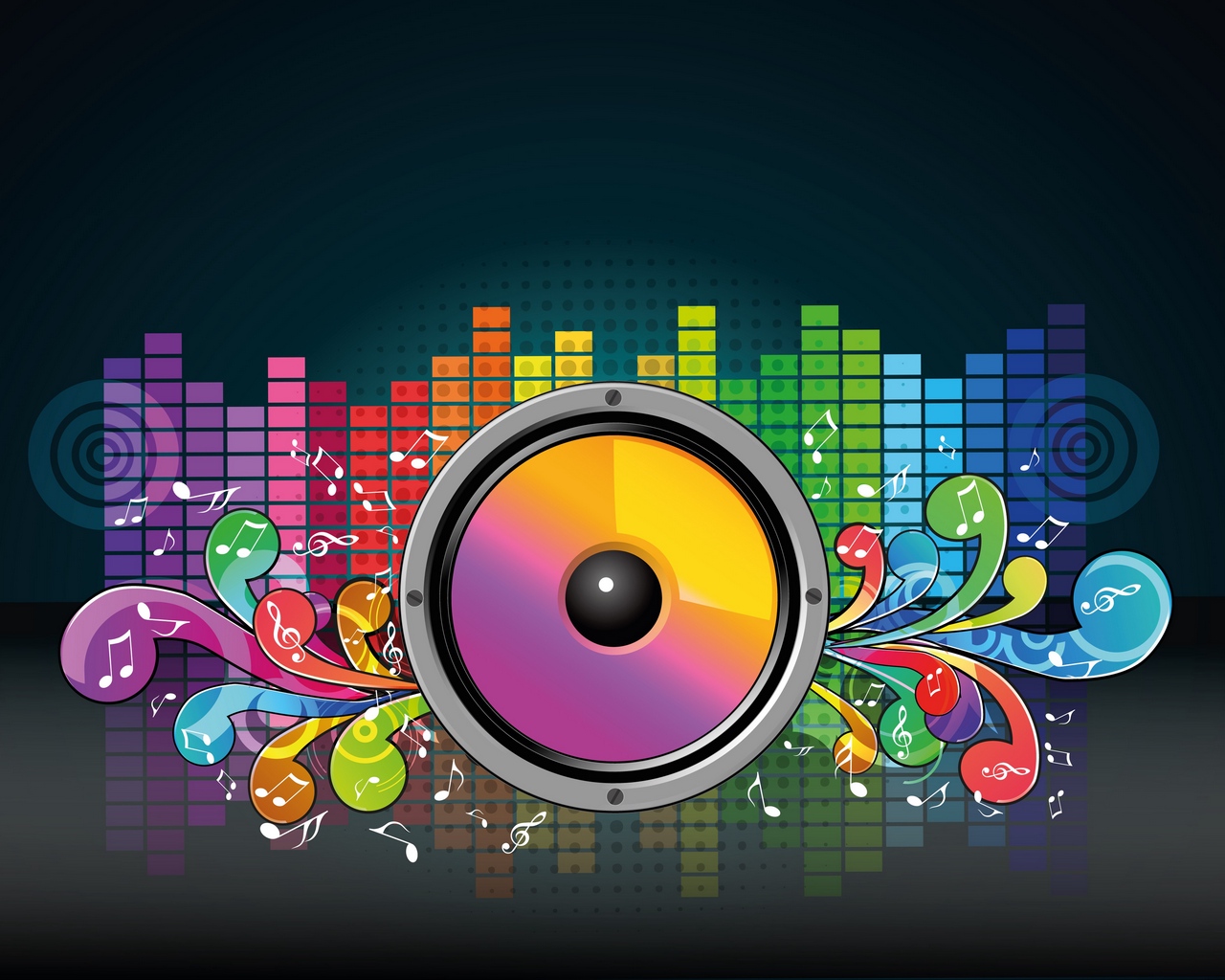 Wallpaper Speaker, Equalizer, Musical Notes, Music - Music Speaker Background Hd , HD Wallpaper & Backgrounds