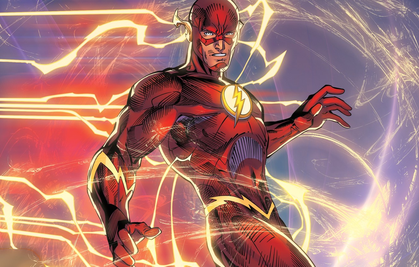 Photo Wallpaper Speed, Hero, Art, Flash, Dc Comics, - Dc Comics Barry Allen Flash , HD Wallpaper & Backgrounds