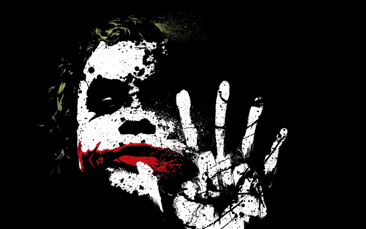 Movies, Batman, The Dark Knight, Joker, Paint Splatter - Dark Knight's Joker Painting , HD Wallpaper & Backgrounds