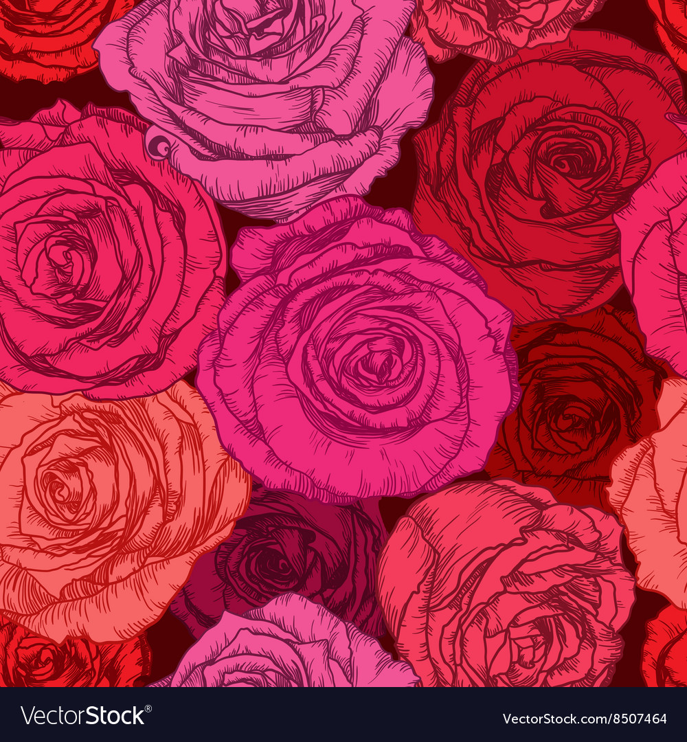 Seamless Floral Rose Wallpaper - Rose , HD Wallpaper & Backgrounds