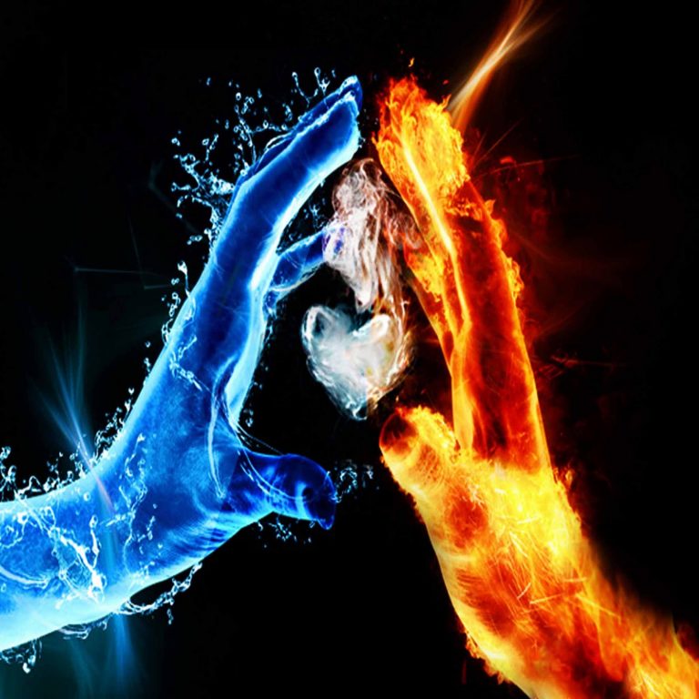 Abstract Cool Wallpapers - Fire And Ice Hands , HD Wallpaper & Backgrounds