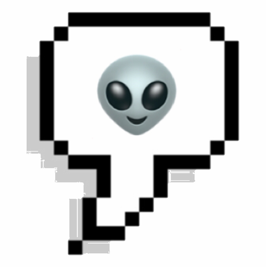 Alien Emoji Png - Pixel Speech Bubble Gif , HD Wallpaper & Backgrounds