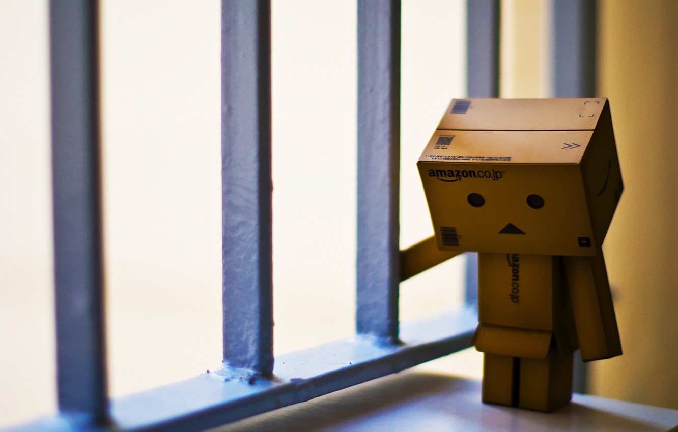 Photo Wallpaper Sadness, Loneliness, Cell, Robot, Danbo, - Alone Sad Amazon Box , HD Wallpaper & Backgrounds