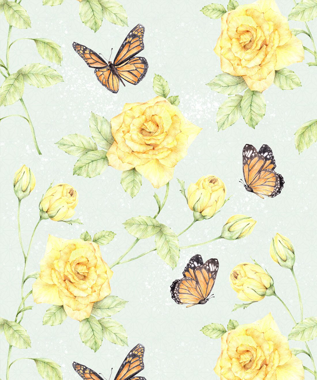 Yellow Roses And Butterflies , HD Wallpaper & Backgrounds