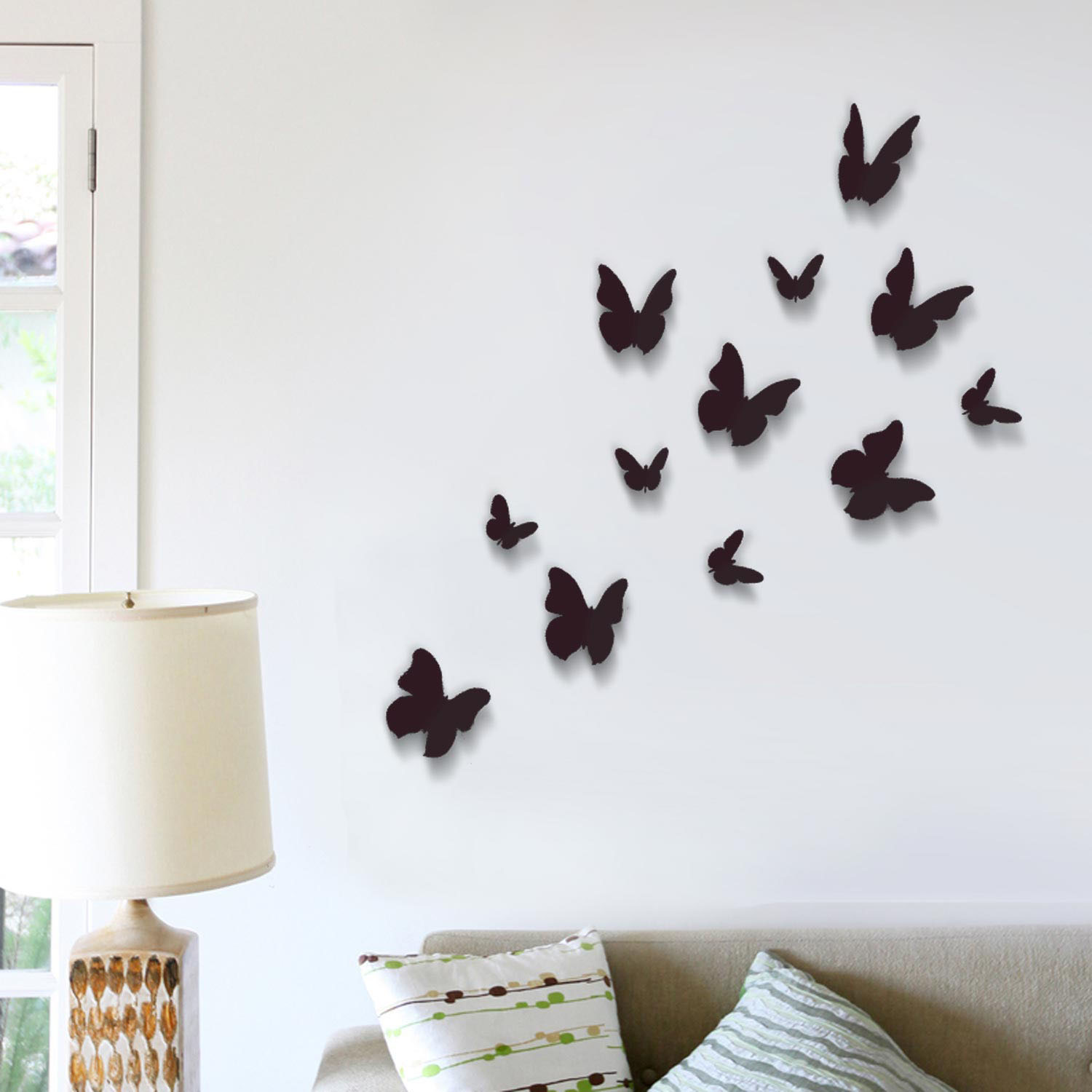 Black Butterfly Wallpaper For Walls Home Life Plants - Black Butterfly Images On Wall , HD Wallpaper & Backgrounds