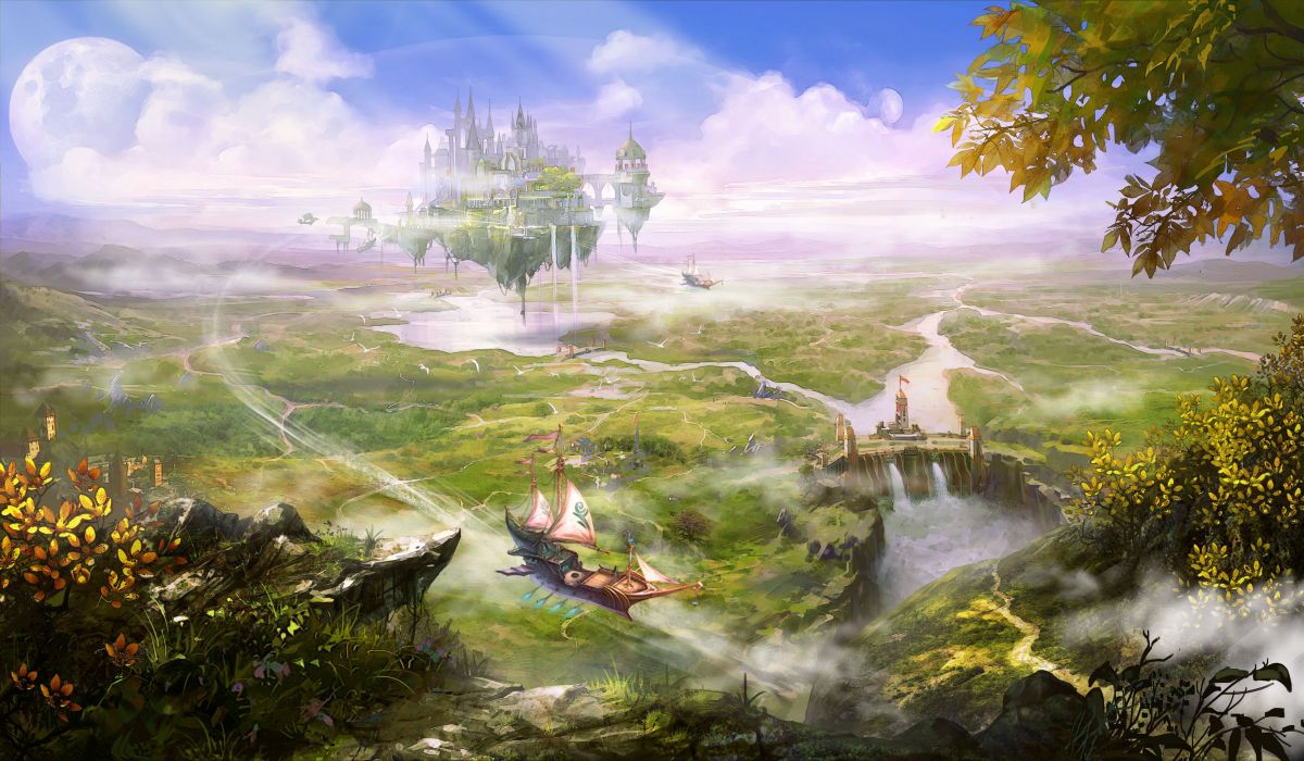 Fantasy Landscape Art Artwork Nature Scenery Wallpaper - Nature Fantasy Landscape , HD Wallpaper & Backgrounds