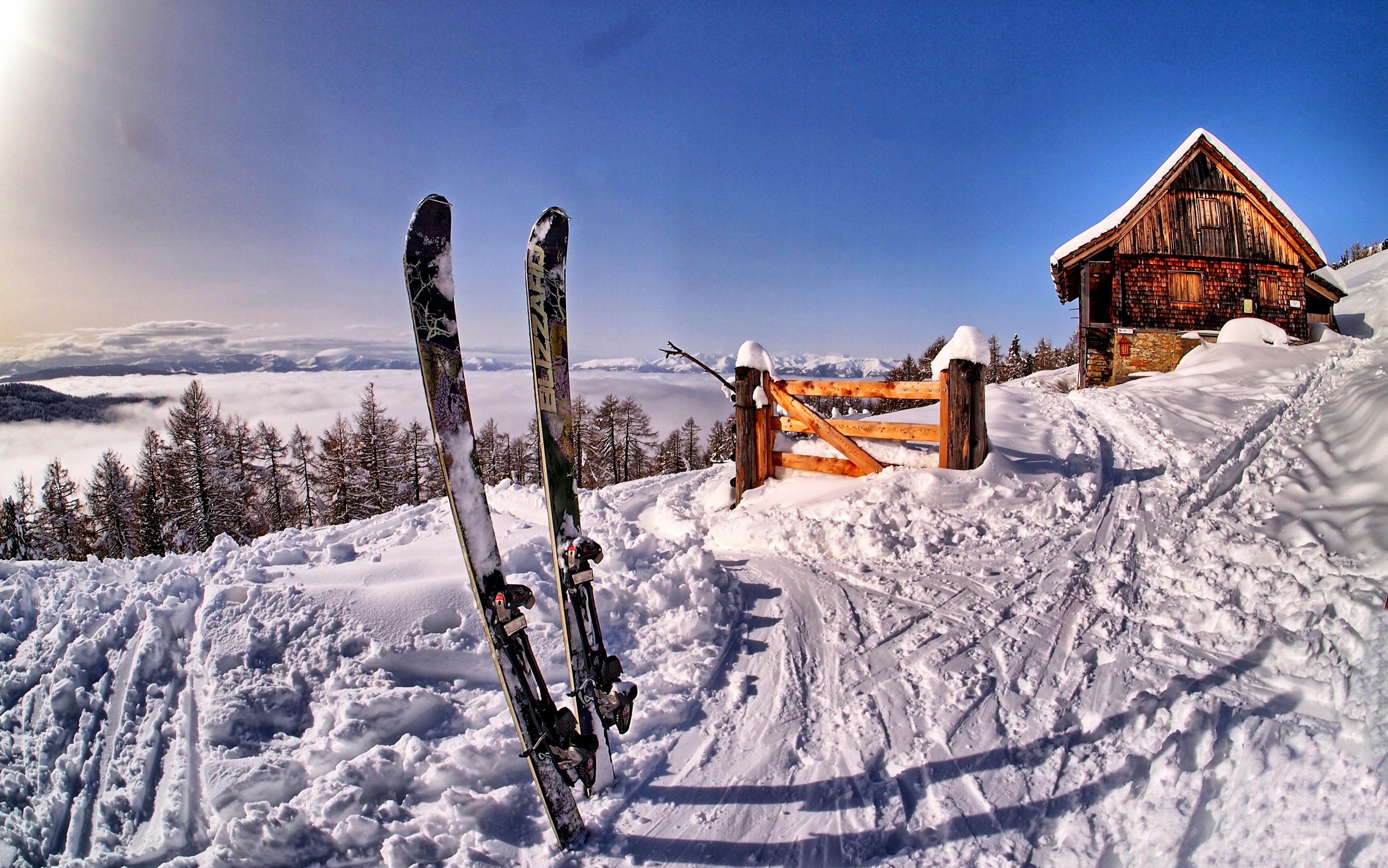Photo Wallpaper Winter, The Sky, Snow, Landscape, Nature, - Skiing Desktop Background Hd , HD Wallpaper & Backgrounds