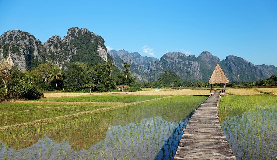 Laos, Vang Vieng, Popular Hotels, Vieng Tara Villa, - Landscape In Vang Vieng , HD Wallpaper & Backgrounds