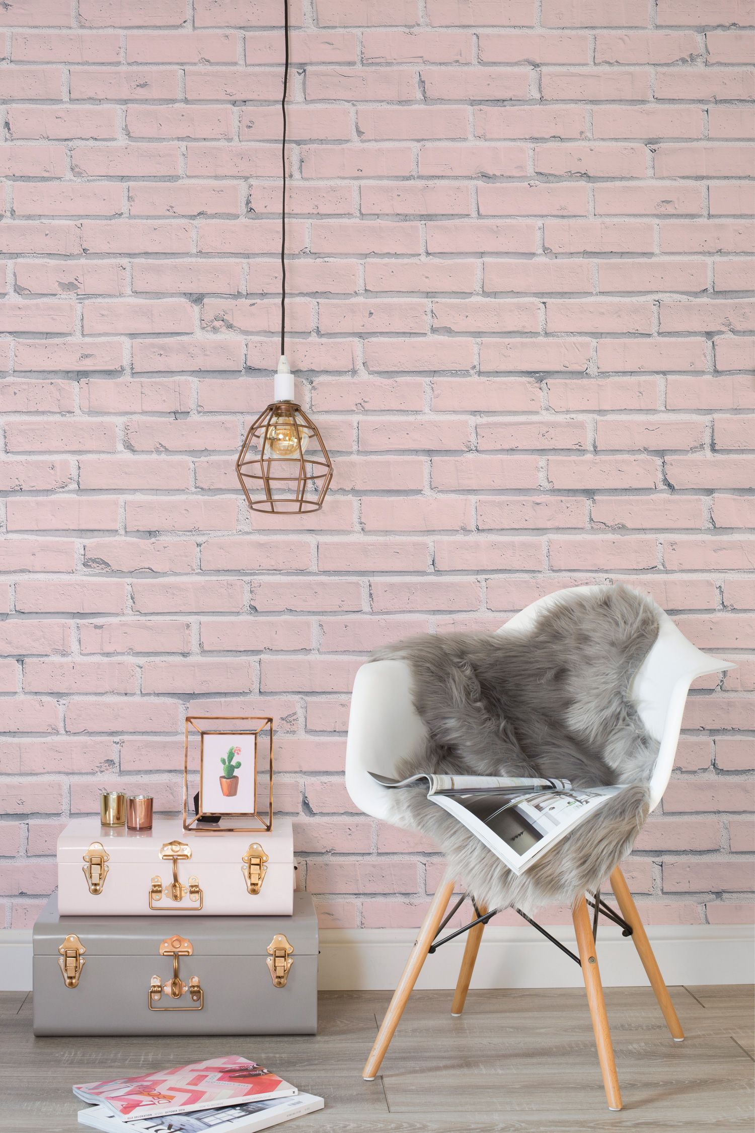 Pink Brick Wallpaper Bedroom , HD Wallpaper & Backgrounds