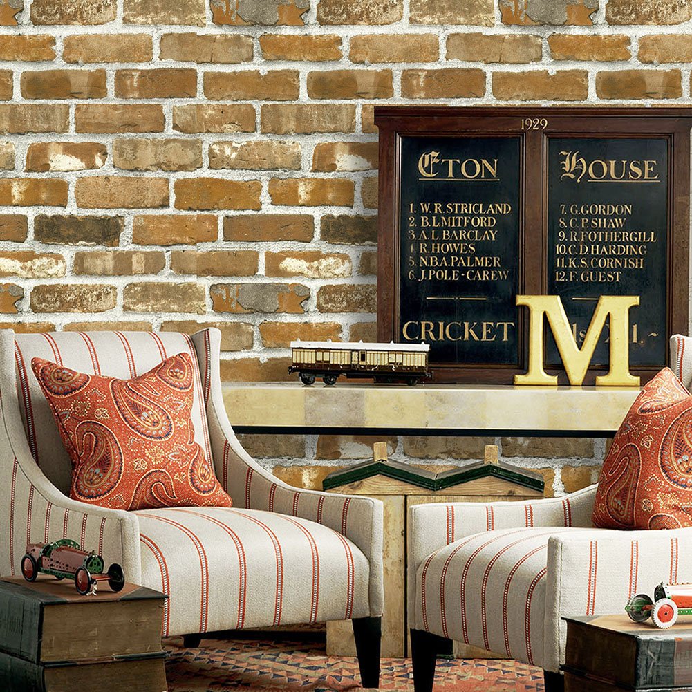 Vintage Brick Wallpaper Living Room , HD Wallpaper & Backgrounds