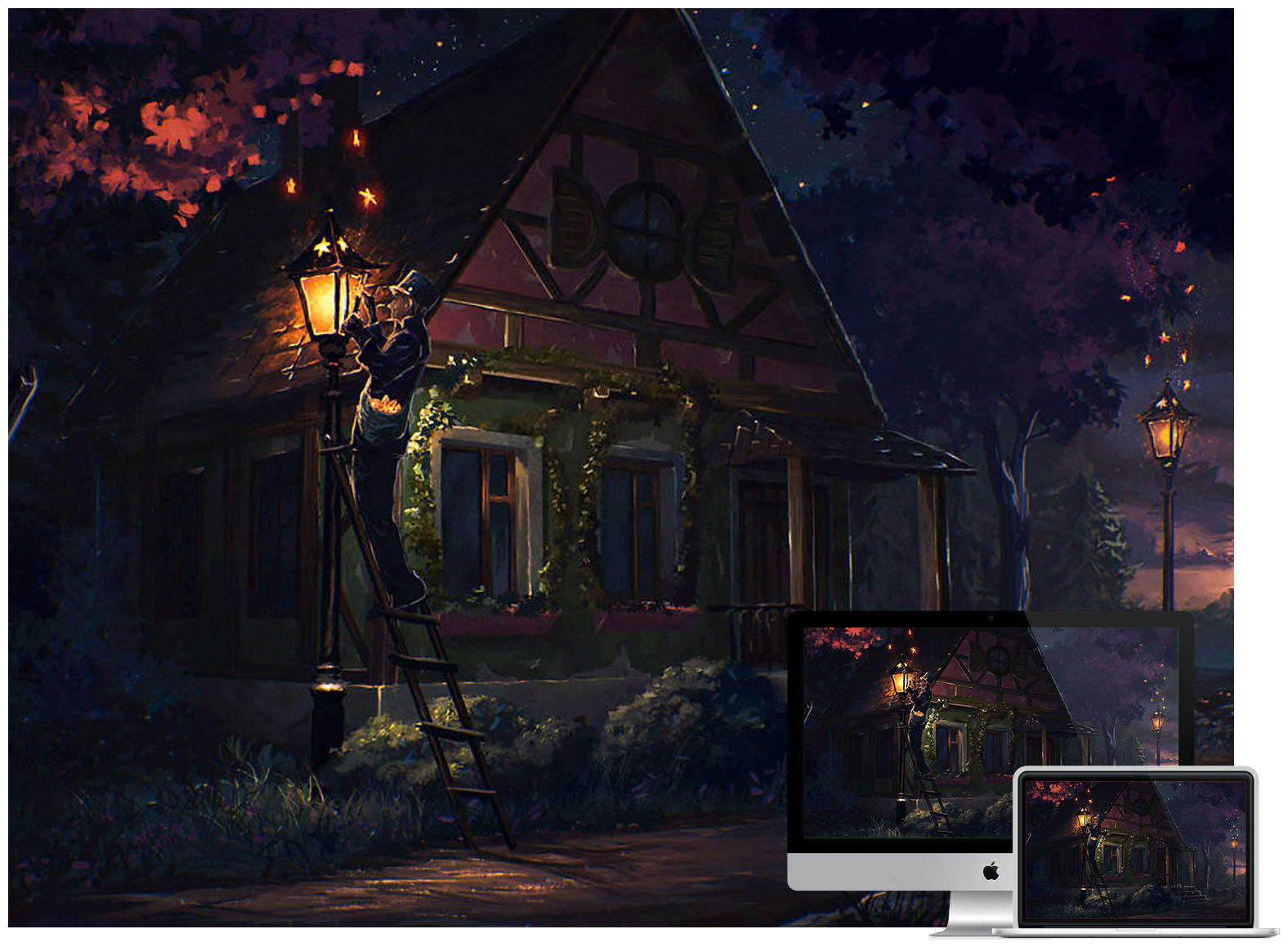 Fairy Tale Night Wallpaper - Дом В Лесу Фэнтези , HD Wallpaper & Backgrounds