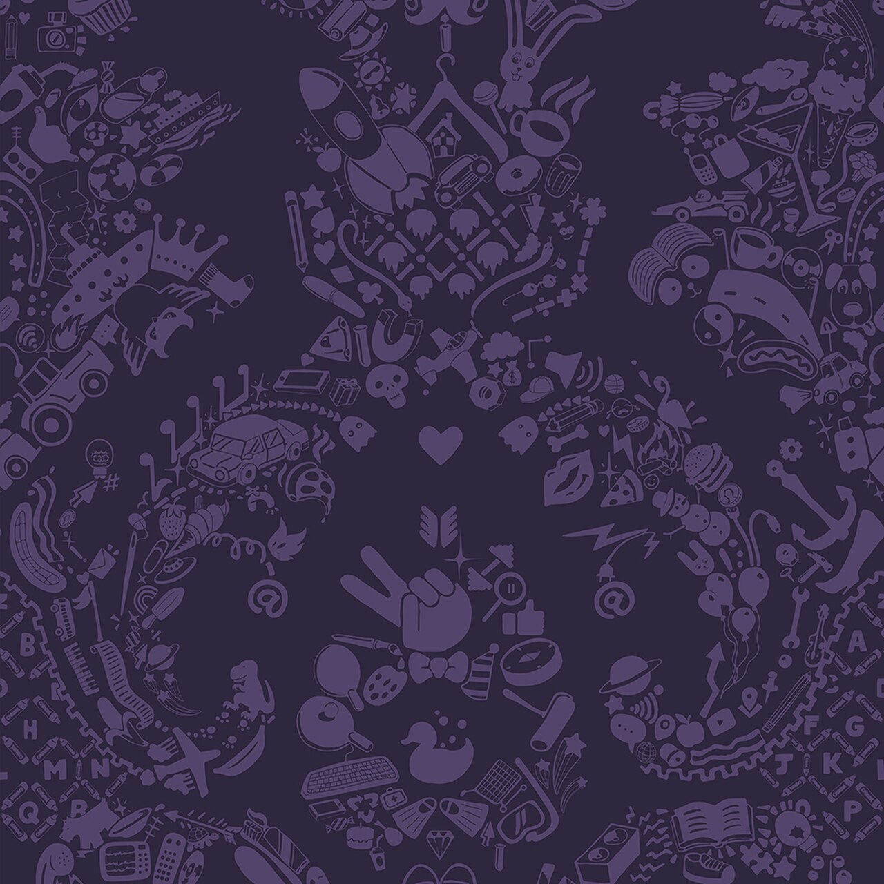 New World Damask Wallpaper Purple & Purple - Damask Purple , HD Wallpaper & Backgrounds