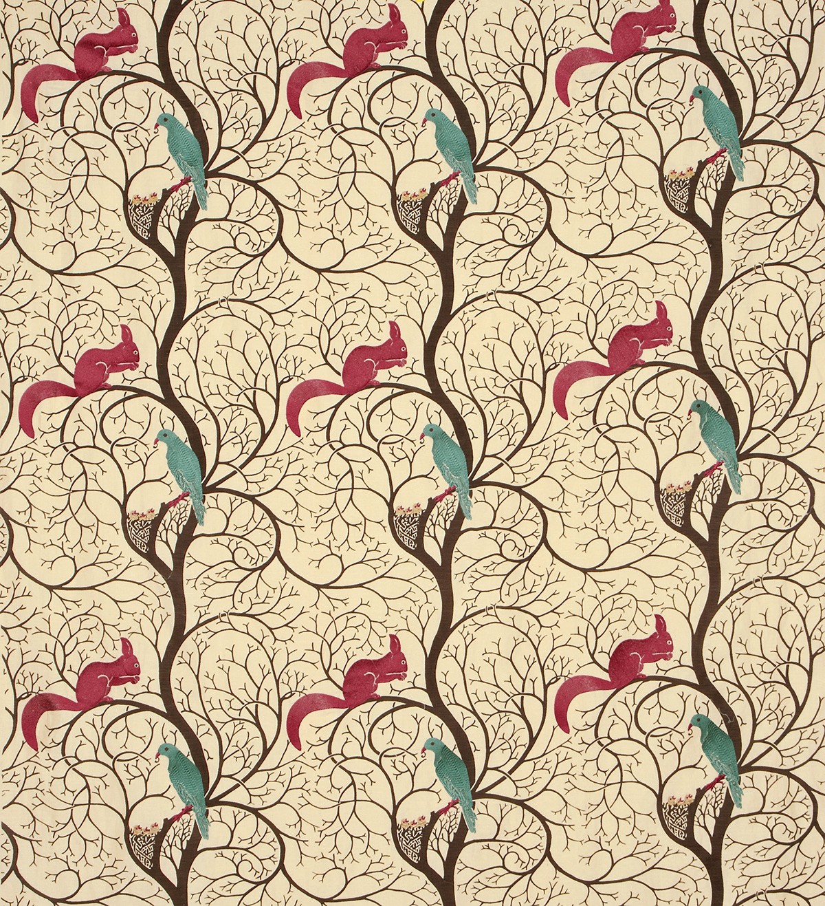 Squirrel Dove By Sanderson Wallpaper Direct - Sanderson Squirrel And Dove Fabric , HD Wallpaper & Backgrounds