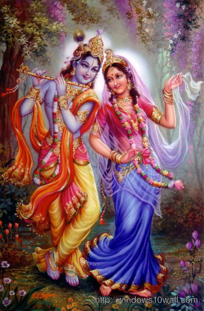 Shree Krishna Mobile Iphone Wallpaper - Radha Krishna Photo Hd , HD Wallpaper & Backgrounds