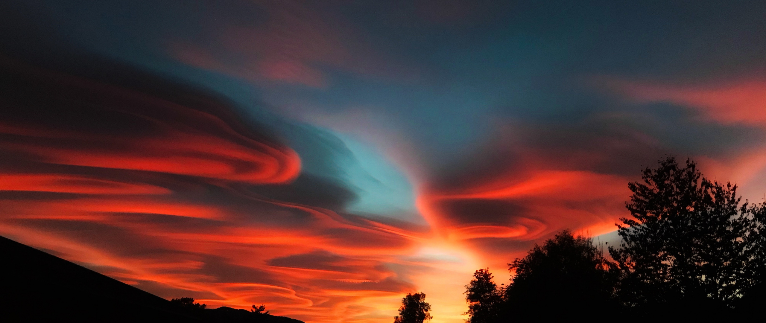 Blue And Orange Cloud Sunset , HD Wallpaper & Backgrounds