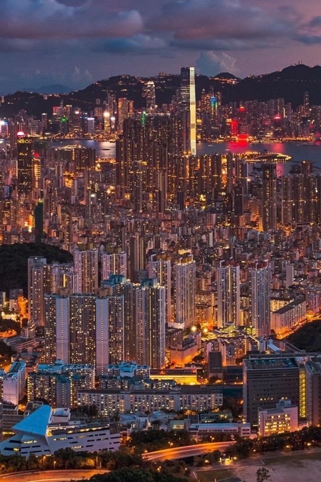 Iphone Wallpaper Beautiful City Night, Hong Kong, China, - Hong Kong , HD Wallpaper & Backgrounds