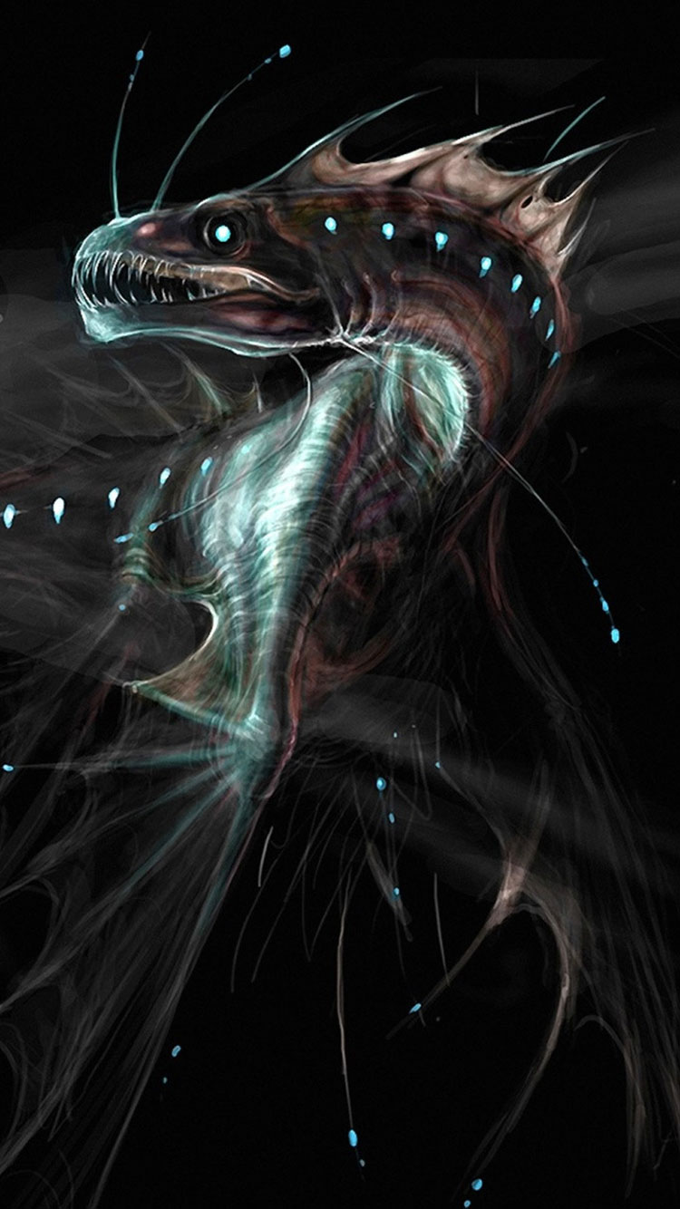 Abyss Iphone Wallpaper - Giant Deep Sea Dragon , HD Wallpaper & Backgrounds