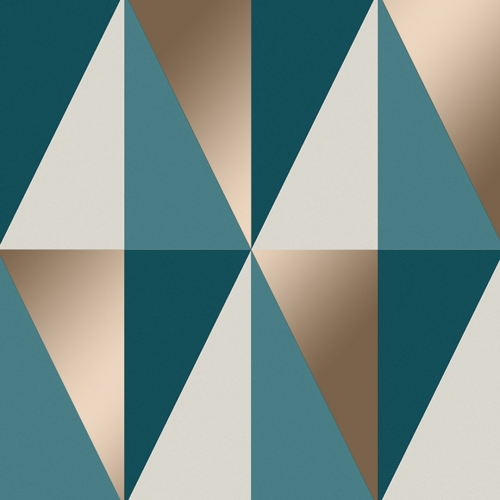Teal And Gold Geometric , HD Wallpaper & Backgrounds