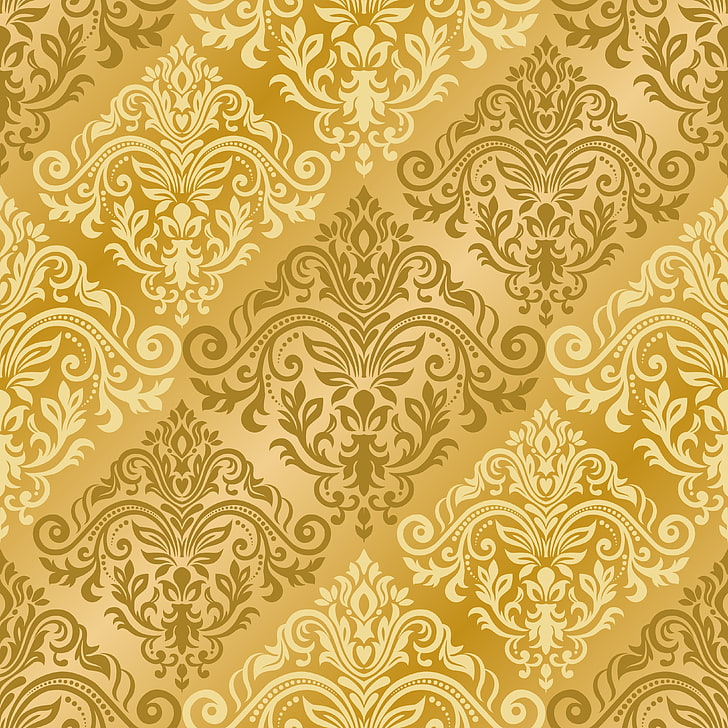 Gold Damask Seamless Pattern Floral Vector Background | Hot Sex Picture