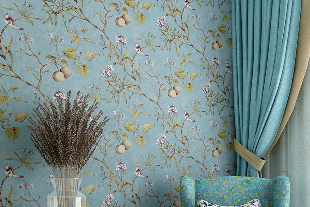 Vintage Flower Wallpaper Interior Design , HD Wallpaper & Backgrounds