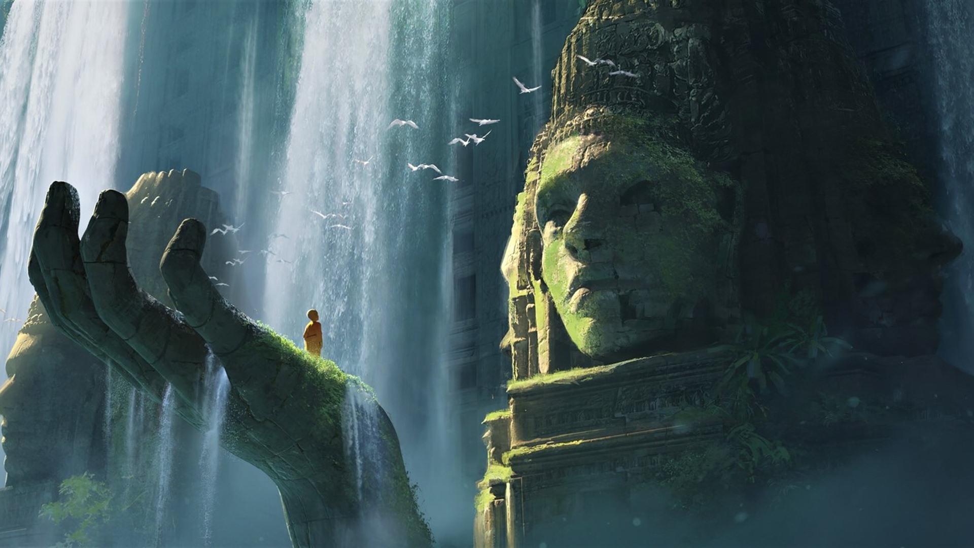 Statue Waterfall Wallpaper - Soul Stories 2 Epic Viola Orchestral Music Mix Beautiful , HD Wallpaper & Backgrounds