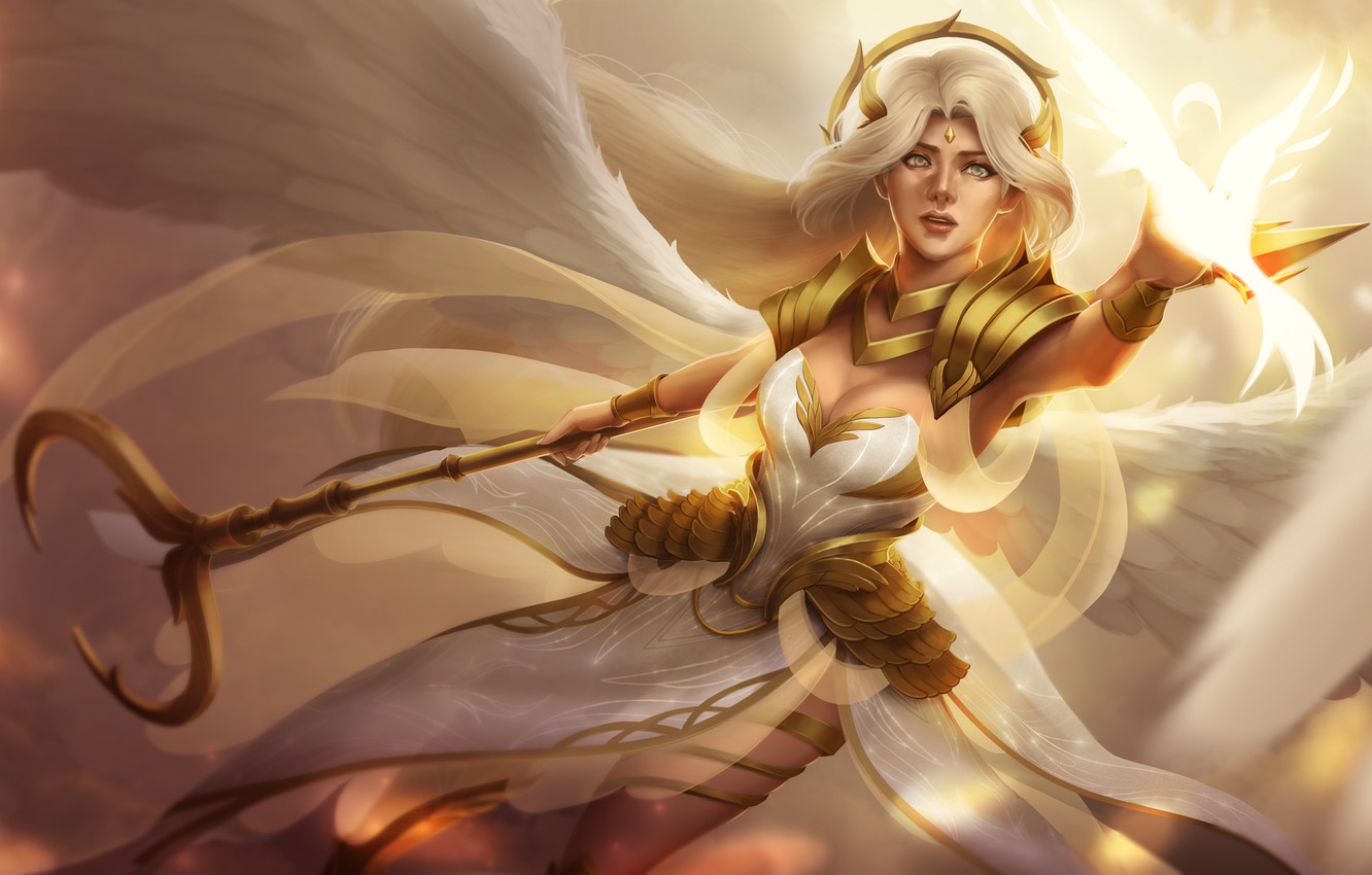 Photo Wallpaper Look, Wings, Angel, Fantasy, Art, Angel - Fantasy Angel Art , HD Wallpaper & Backgrounds