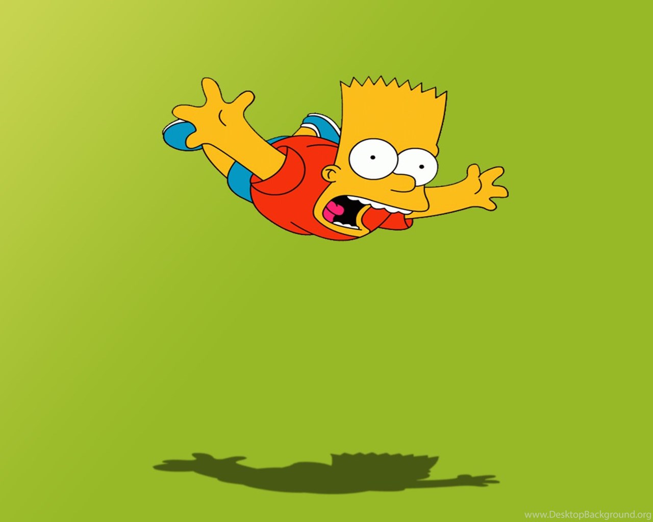 The Simpsons Wallpaper Backgrounds - Bart Simpson Flying , HD Wallpaper & Backgrounds