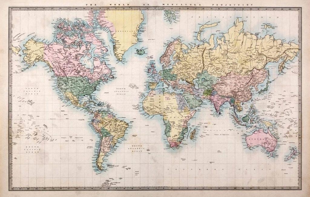 World Map Wallpaper - World Map Wallpaper Vintage , HD Wallpaper & Backgrounds