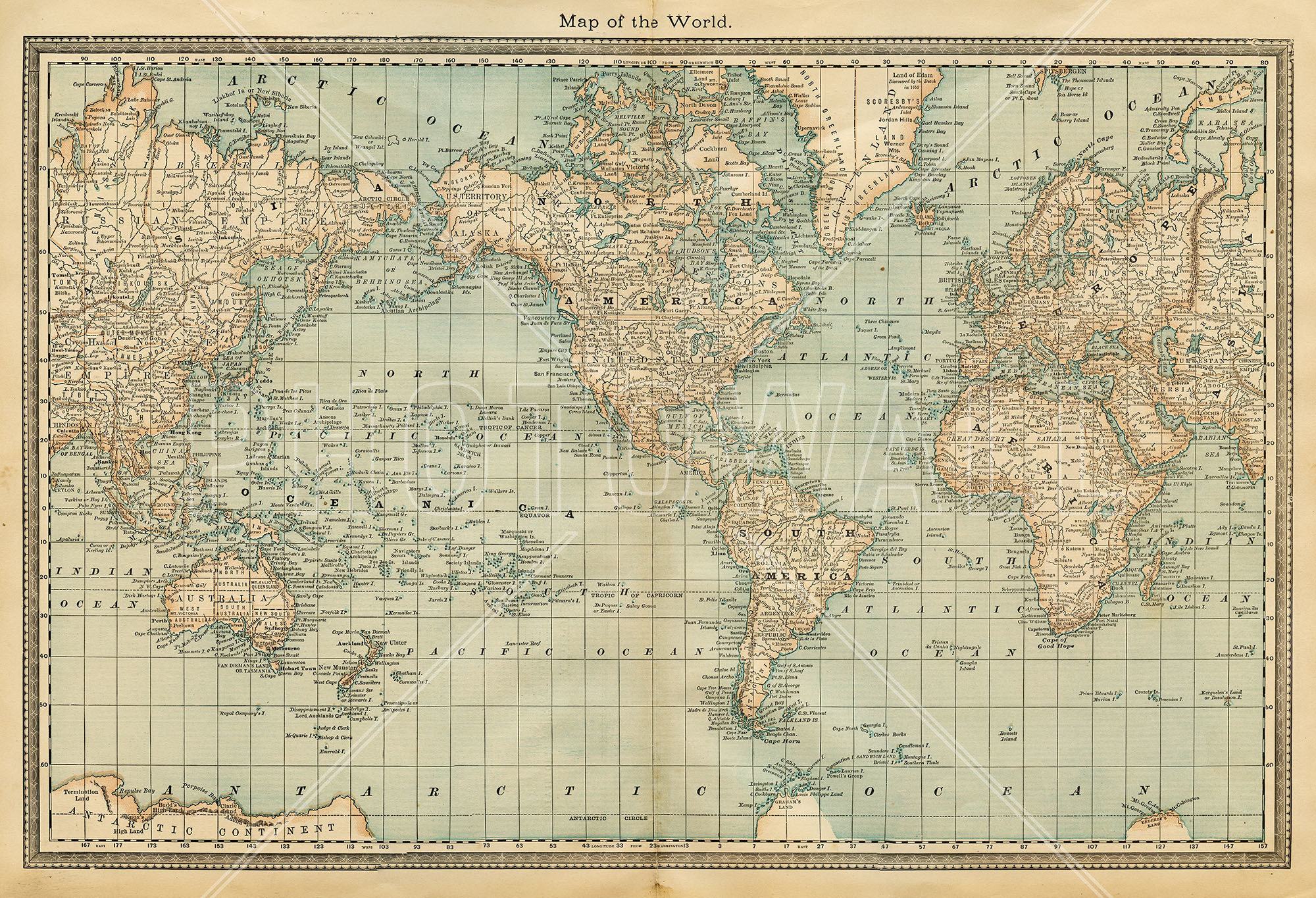 Pale Vintage World Map - World Map Muted Colours , HD Wallpaper & Backgrounds