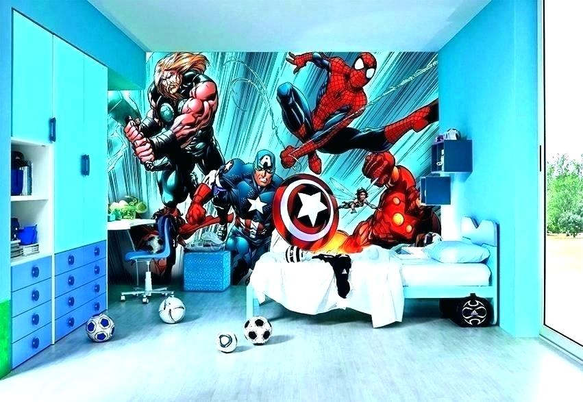 Marvel Wallpaper For Bedroom Superhero Wallpaper For - Giant Marvel Wall Stickers , HD Wallpaper & Backgrounds