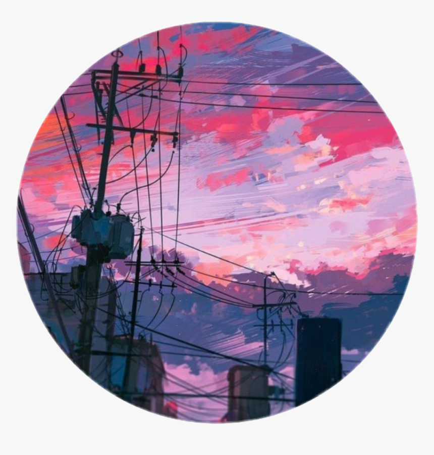#anime #cutie #rock #wallpaper #background #asthetic - Pink Anime Background Sunset , HD Wallpaper & Backgrounds