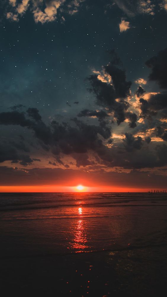 Sunset, Beach, And Nature Image - Beach Sunset , HD Wallpaper & Backgrounds