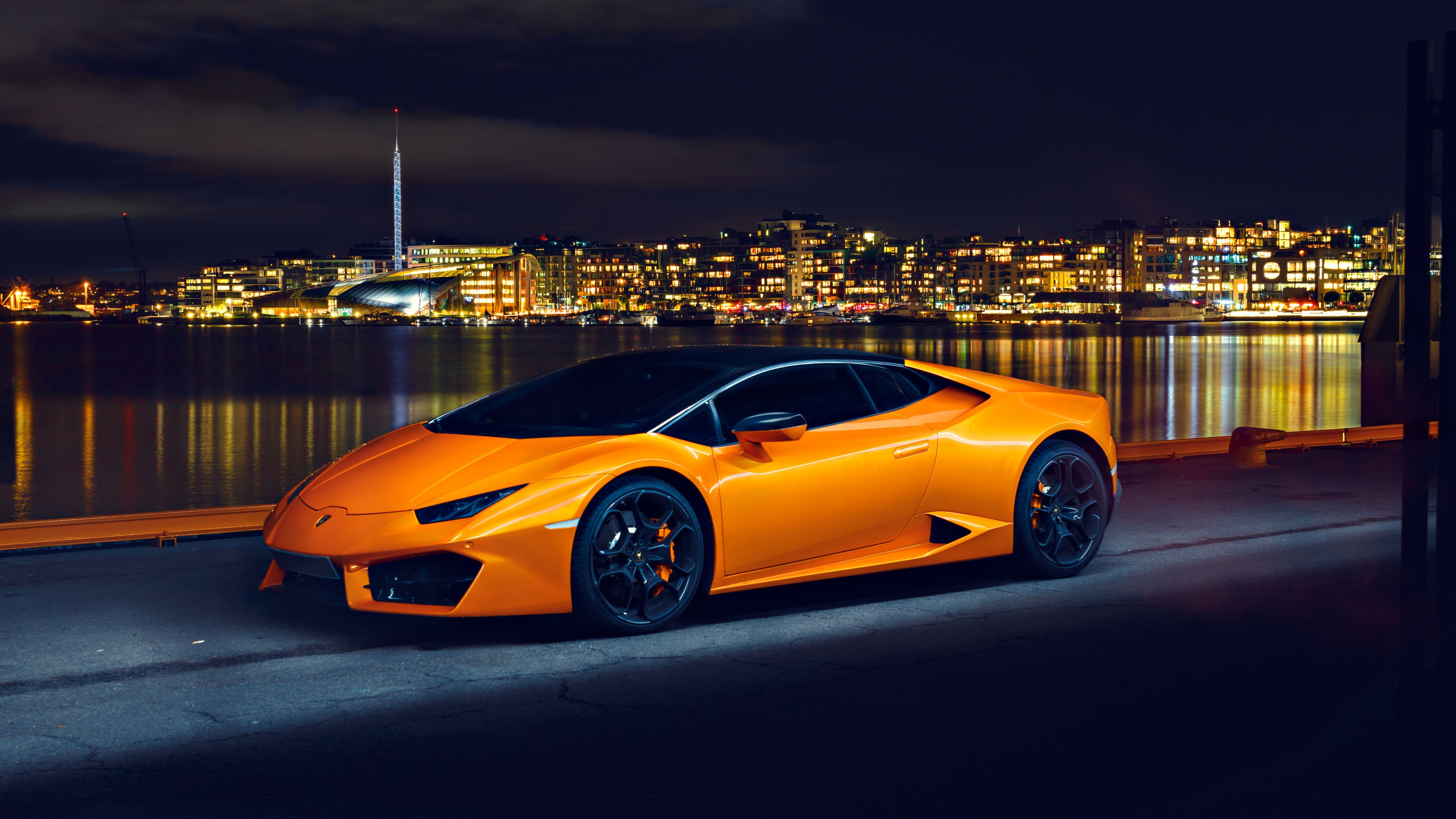 Orange Lamborghini Huracan Background , HD Wallpaper & Backgrounds