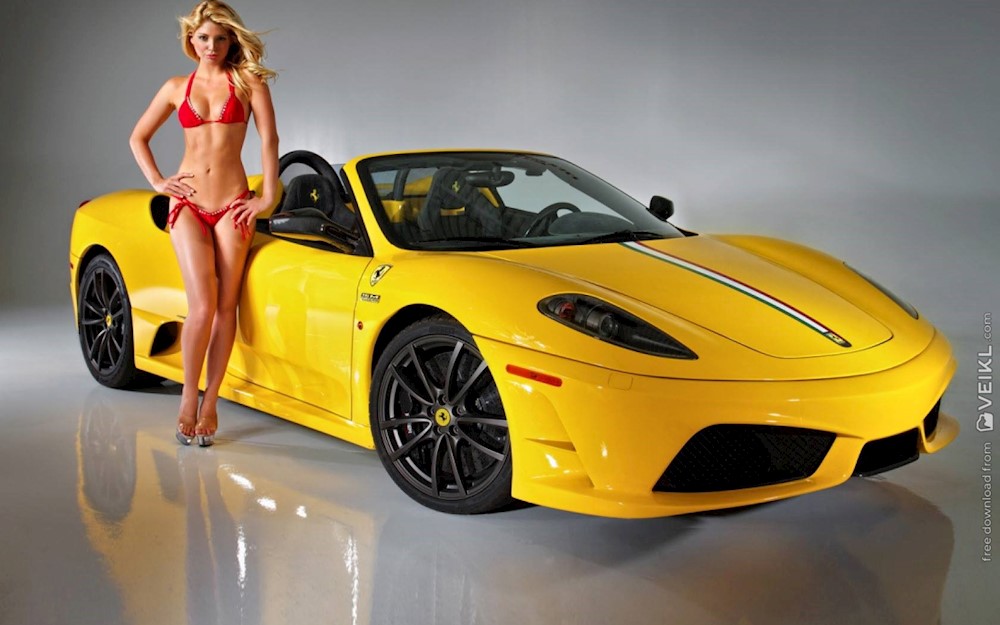 Ferrari F430 Girls & Cars Wallpaper - Ferrari F430 Scuderia Girl , HD Wallpaper & Backgrounds
